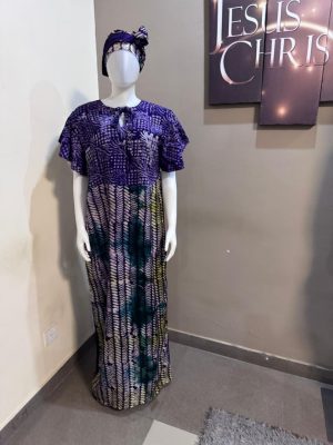 Adire long kaftan with frontal rope 
Free size (Size 12-16)
- FMU1107