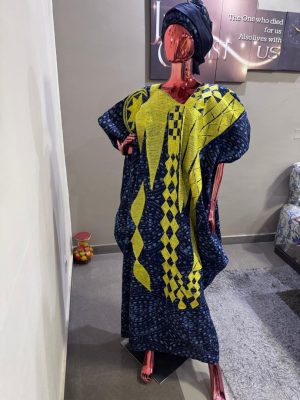 Alarodudu adire boubou fully embroidered in both front and back Free size 
- FMU1550