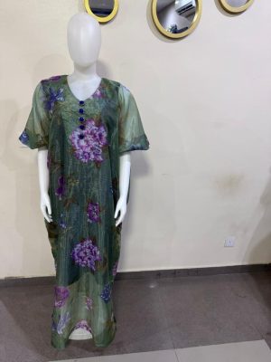 Flower organza kaftan with button in front Free size (Size 14-18)
- FMU1820