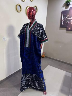 Adire boubou with asooke Free size (Size 14-18)
 - FMU1044
