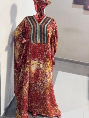 Adire boubou beaded with asooke Free size (Size 14-18)
- FMU0900