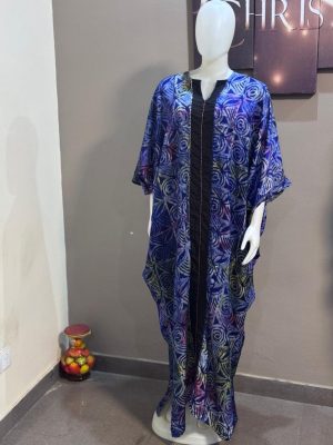 Adire boubou beaded in front Free size (Size 14-18)
- FMU0935