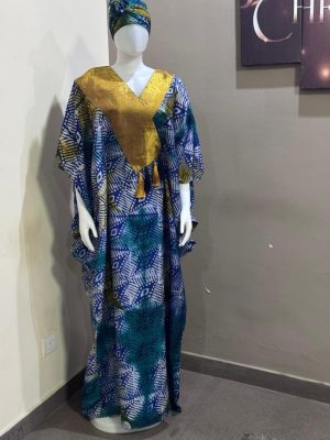 Adire boubou with asooke and tassel Free size (Size 12-18)
- FMU1001