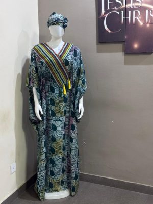 Adire boubou with asooke and tassel Free size (Size 12-18)
- FMU1009