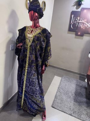 Adire boubou dress Free size (Size 14-18)
- FMU1017